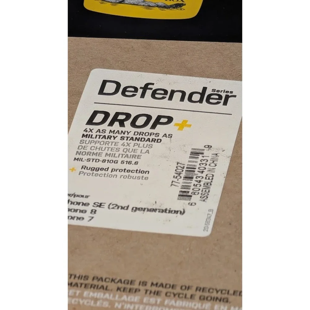 OtterBox Defender Case iPhone SE 8 7 Black New Open Box Rugged Holster Clip